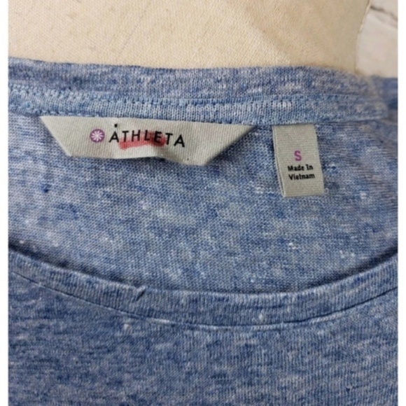 Athleta Shirt Zephyr Linen Cold Shoulder Small - Picture 6 of 6